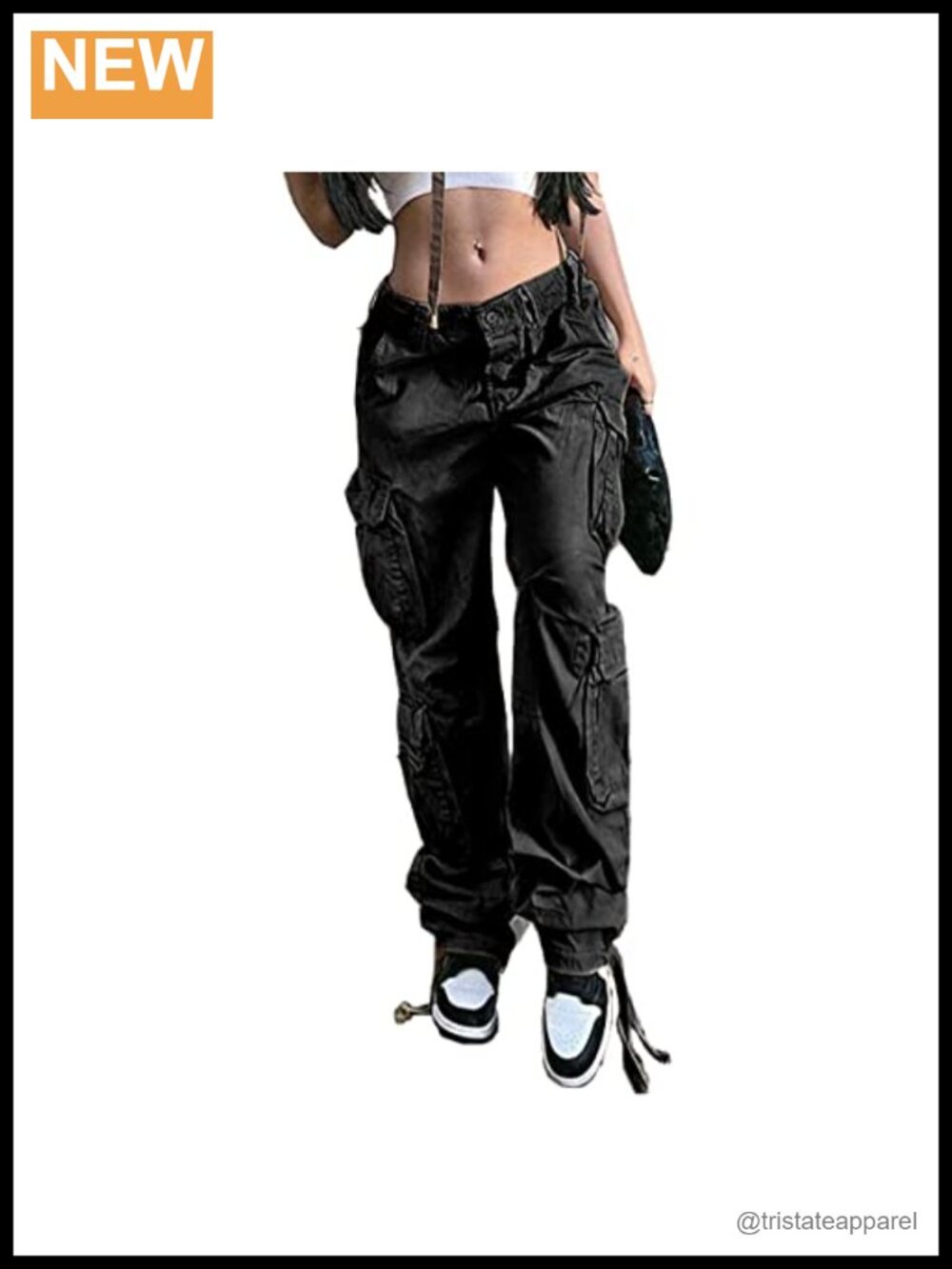 High Rise Straight Leg Cargo Pants Baggy Boyfriend Streetwear